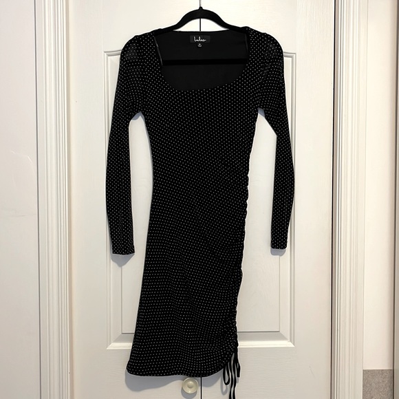 Lulus Fitted Mini Polkadot Dress in M - Picture 1 of 6